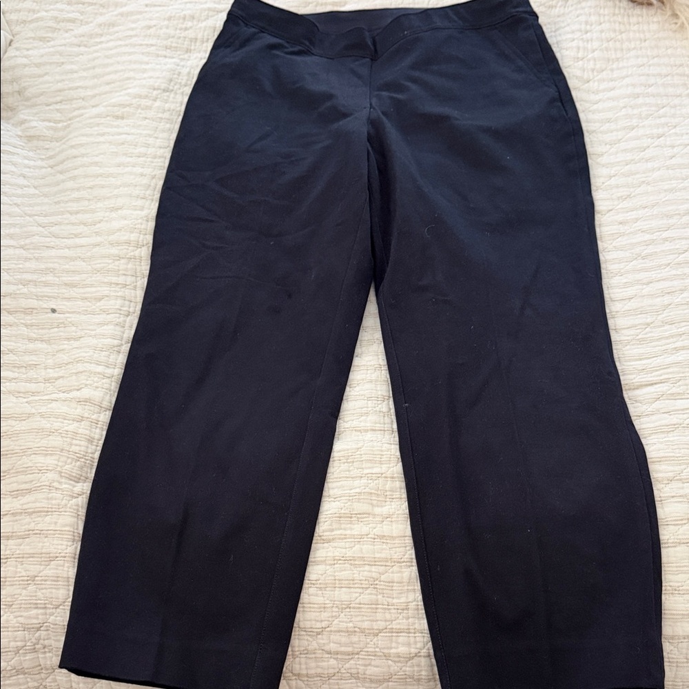 SPANX women’s Elegant stretchy navy Dress Pants ankle tapered